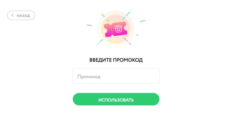 Поле для промокода